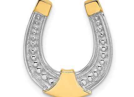 14k w/ Rhodium Horseshoe Chain Slide Charm (Style K9176)