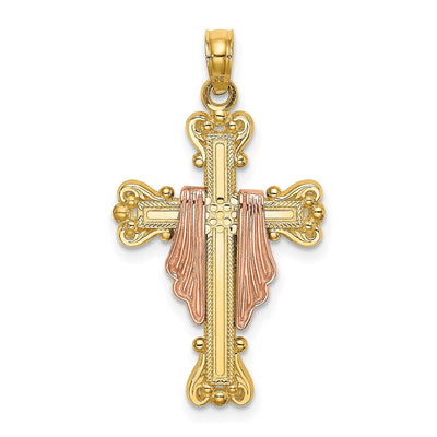 14K gold cross charm