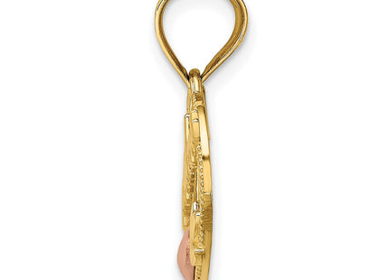 14K gold cross charm, alternate view