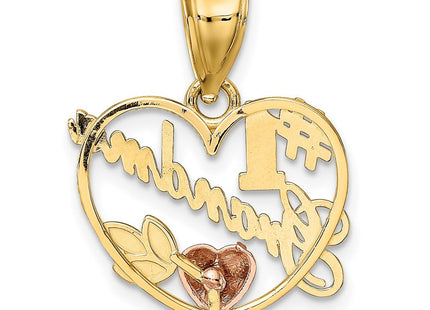14K gold cross charm, further view