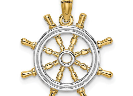 14k Yellow & Rhodium Pendants Style K9218 - Classique Jewelry Inc.