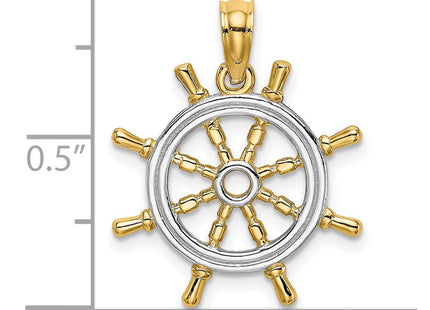 14k Yellow & Rhodium Pendants Style K9218 - Classique Jewelry Inc.