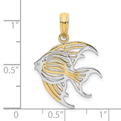 14K w/ Rhodium Cut-Out Angelfish Charm