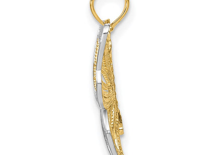 14K gold butterfly charm, alternate view