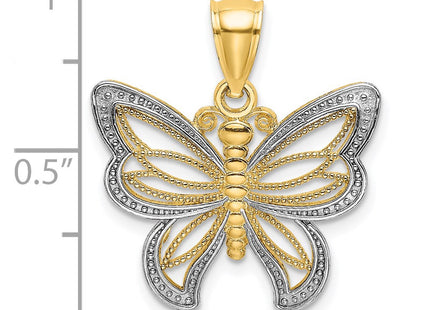 14K gold butterfly charm, another view