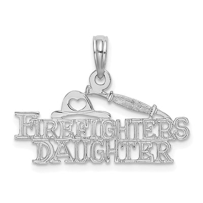 14K White Gold FIREFIGHTER'S DAUGHTER Charm