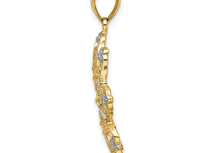 14k Yellow & Rhodium Jewelry Style K9256 - Classique Jewelry Inc.