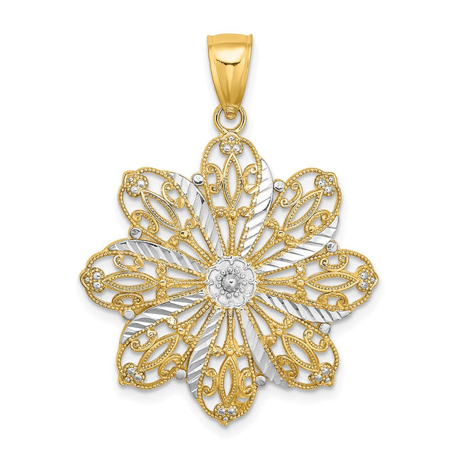 14k Yellow & Rhodium Jewelry Style K9256 - Classique Jewelry Inc.