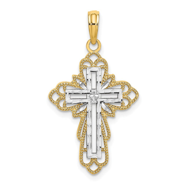 14k Yellow & Rhodium Jewelry Style K9259 - Classique Jewelry Inc.