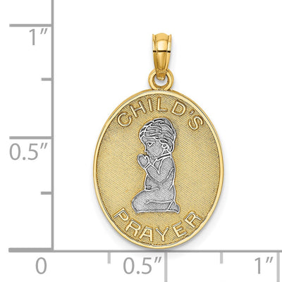 14K w/Rhodium Reversible CHILDS PRAYER w/Boy Charm