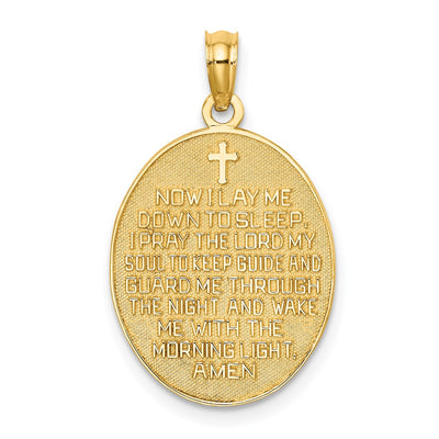 14K w/Rhodium Reversible CHILDS PRAYER w/Girl Charm
