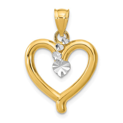 14K gold heart charm