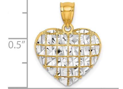 14K gold heart charm, another view