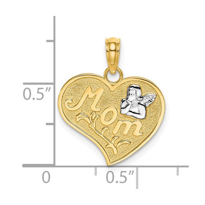 14K w/Rhodium MOM and Angel Heart Charm