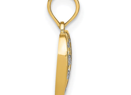 14K gold heart charm, alternate view