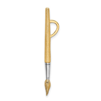 14K w/Rhodium 3-D Water Paint Brush Charm