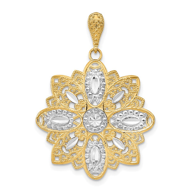 14k Yellow & Rhodium Jewelry Style K9327 - Classique Jewelry Inc.