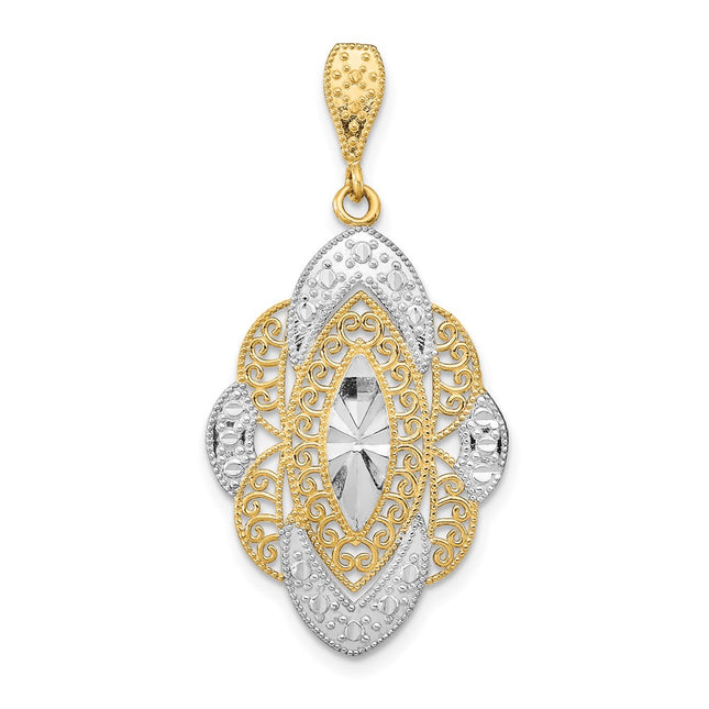 14K gold oval charm