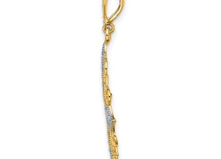 14k Yellow & Rhodium Jewelry Style K9335 - Classique Jewelry Inc.