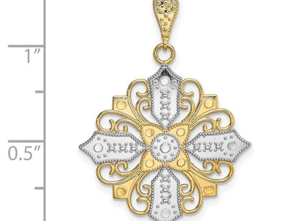 14k Yellow & Rhodium Jewelry Style K9335 - Classique Jewelry Inc.