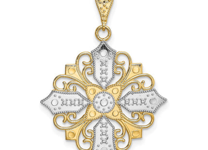 14k Yellow & Rhodium Jewelry Style K9335 - Classique Jewelry Inc.
