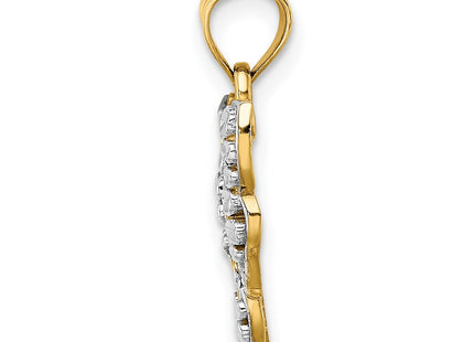 14k Yellow & Rhodium Pendants Style K9336 - Classique Jewelry Inc.