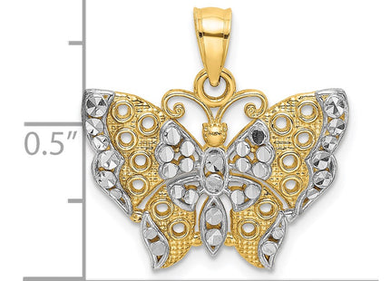 14k Yellow & Rhodium Pendants Style K9336 - Classique Jewelry Inc.