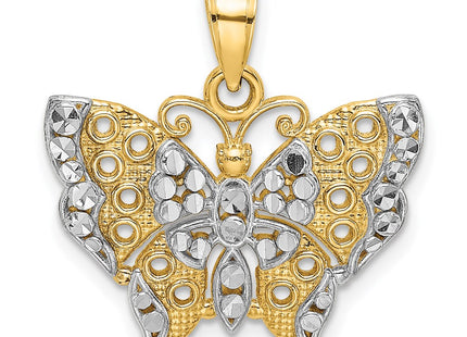14k Yellow & Rhodium Pendants Style K9336 - Classique Jewelry Inc.
