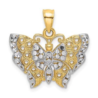 14K gold butterfly pendant