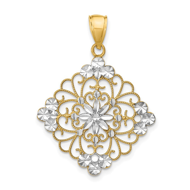 14K gold medallion charm
