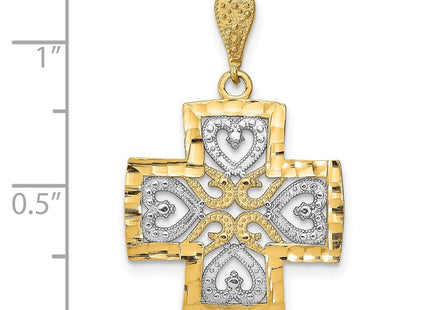 14k Yellow & Rhodium Jewelry Style K9347 - Classique Jewelry Inc.