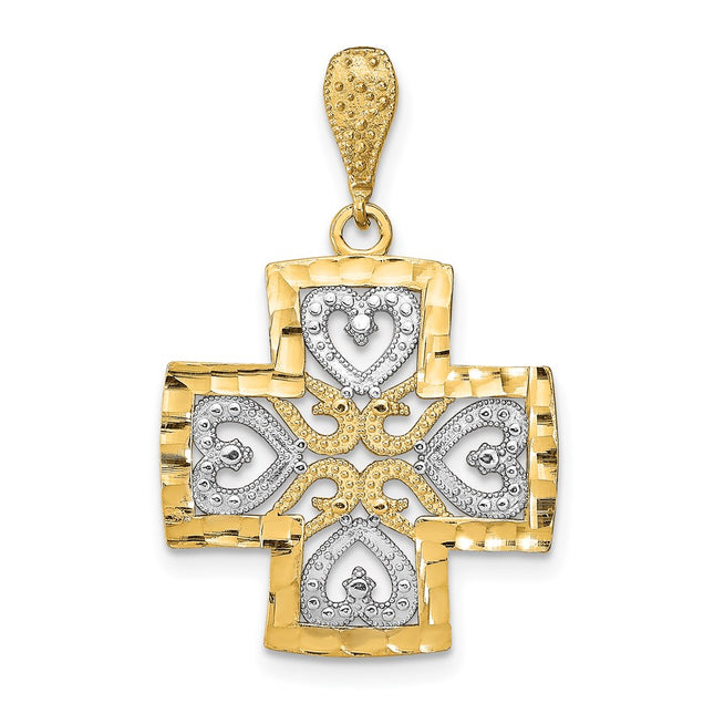14k Yellow & Rhodium Jewelry Style K9347 - Classique Jewelry Inc.