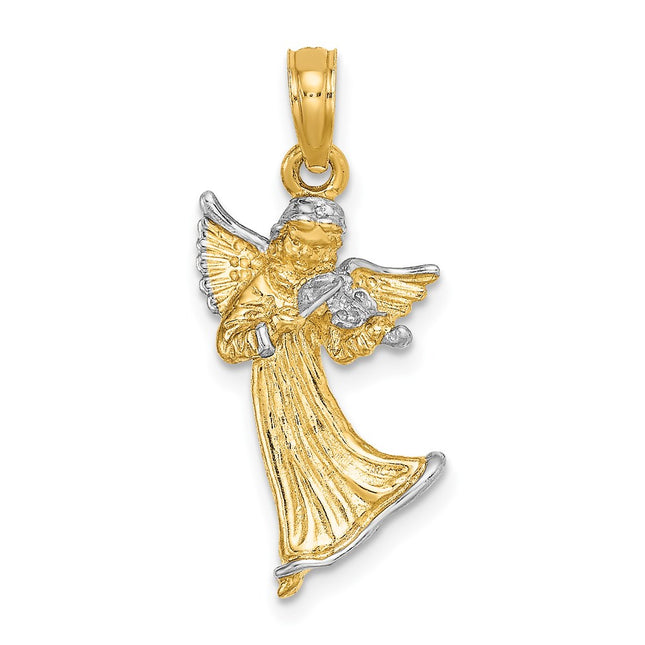 14k Yellow & Rhodium Jewelry Style K9352 - Classique Jewelry Inc.