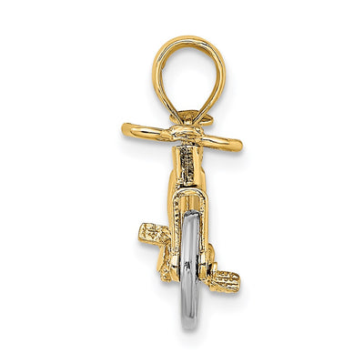 14K Two-tone 3-D Bicycle w/ Moveable Tires Charm