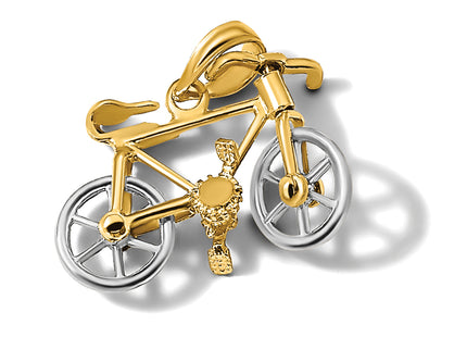 14k Two-tone 3-D Bicycle w/ Moveable Tires Charm