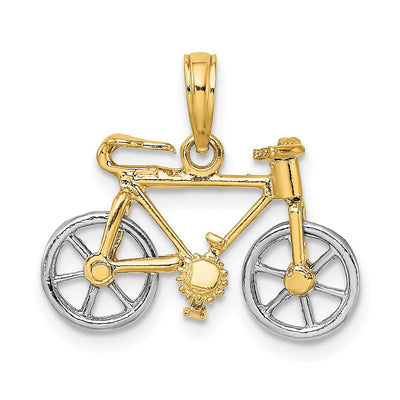 14K Two-tone 3-D Bicycle w/ Moveable Tires Charm
