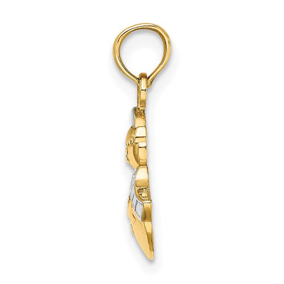 14K w/Rhodium Snowman Charm