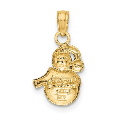 14K w/Rhodium Snowman Charm