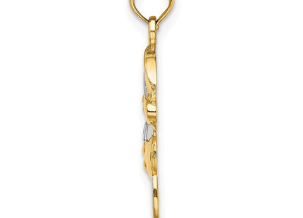 14k Yellow & Rhodium Pendants Style K9366 - Classique Jewelry Inc.