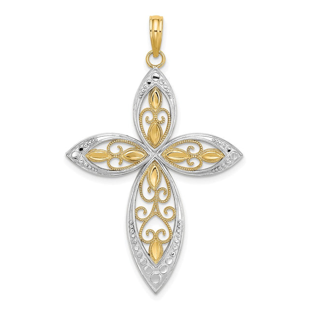 14k Yellow & Rhodium Jewelry Style K9368 - Classique Jewelry Inc.
