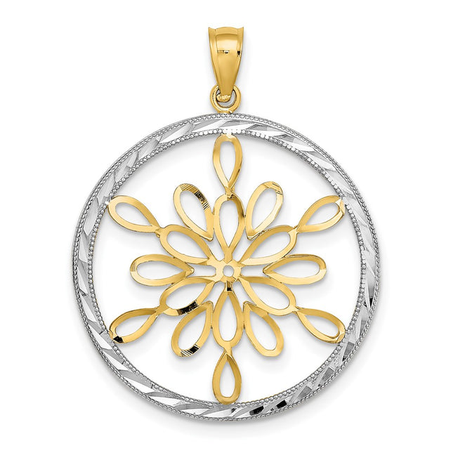 14k Yellow & Rhodium Jewelry Style K9380 - Classique Jewelry Inc.