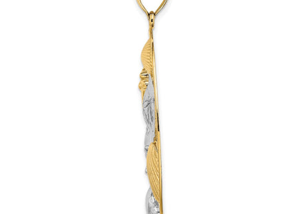 14k Yellow & Rhodium Jewelry Style K9385 - Classique Jewelry Inc.
