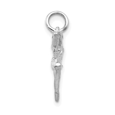 14K White Gold Polished 3-D Ballerina Charm