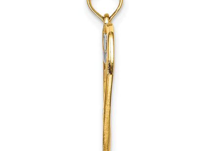 14k Yellow & Rhodium Pendants Style K9395 - Classique Jewelry Inc.