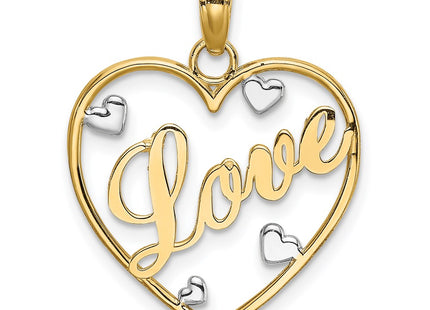 14k Yellow & Rhodium Pendants Style K9395 - Classique Jewelry Inc.