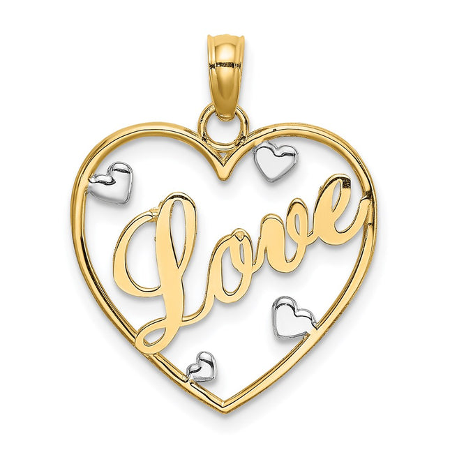 14k Yellow & Rhodium Pendants Style K9395 - Classique Jewelry Inc.
