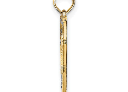 14k Yellow & Rhodium Jewelry Style K9396 - Classique Jewelry Inc.