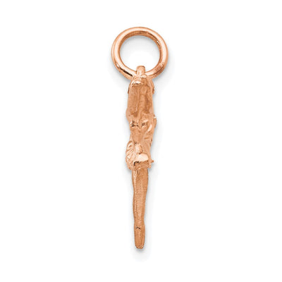 14K Rose Gold Polished 3-D Ballerina Charm
