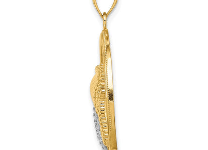 14k Yellow & Rhodium Jewelry Style K9404 - Classique Jewelry Inc.