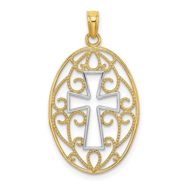 14k Yellow & Rhodium Jewelry Style K9412 - Classique Jewelry Inc.